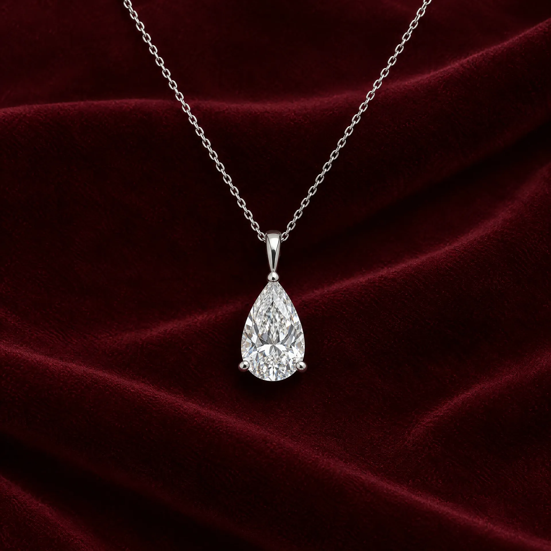 Pear Solitaire Pendant