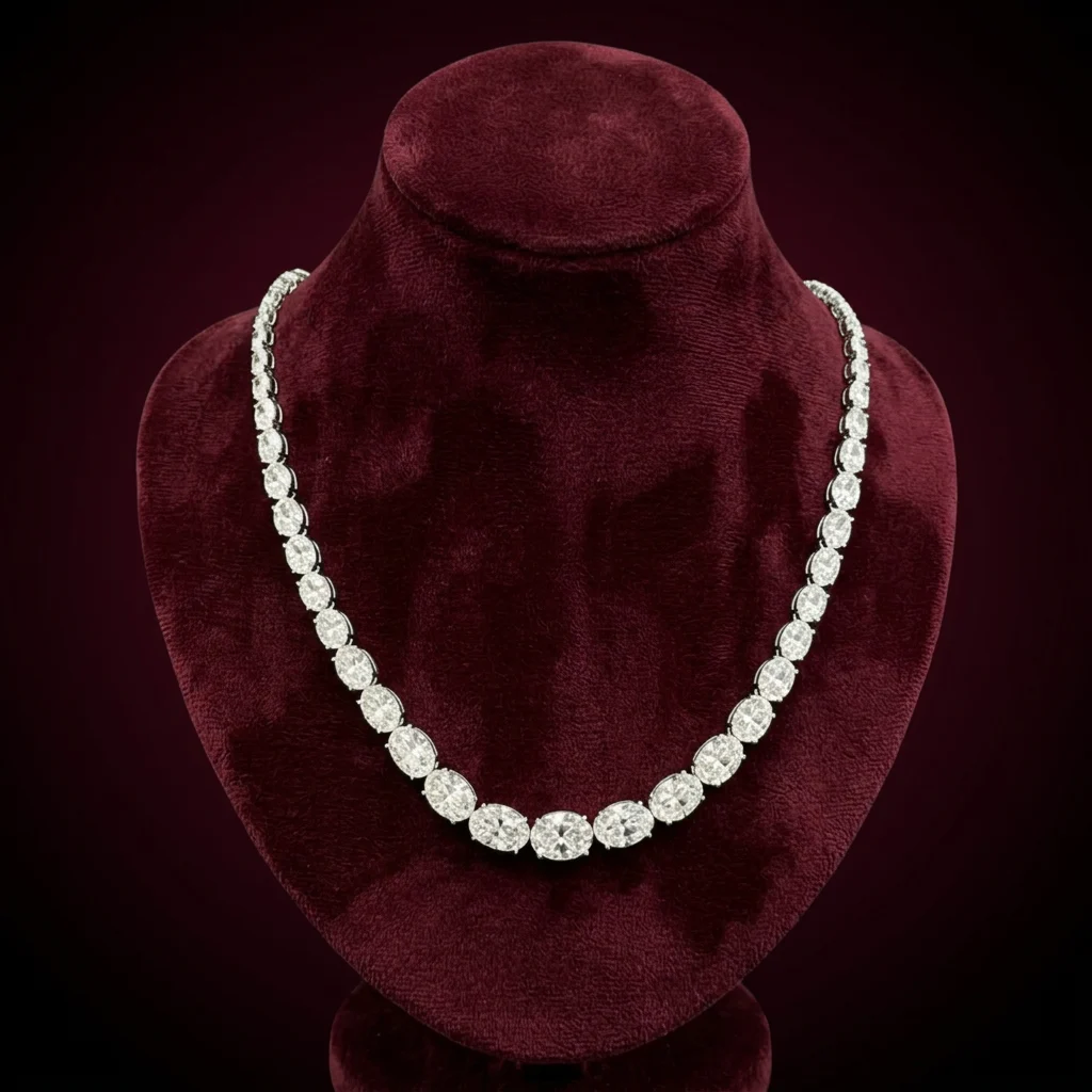Graduated Oval Lab-Grown Diamond Necklace