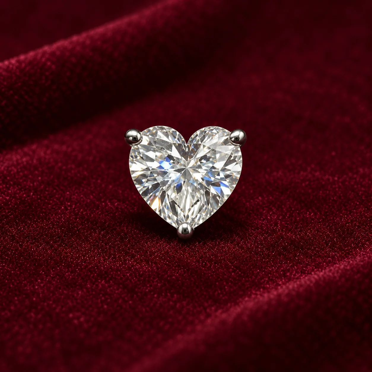 Heart-Shaped Diamond Studs